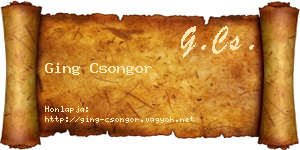 Ging Csongor névjegykártya
